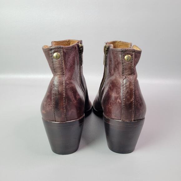 Womens Frye Jolene Inside Zip Short Brick Red Brown Boots Size 7.5 M Bootie - Picture 7 of 14